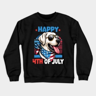 Happy 4th of July Patriotic American Labrador Retriever Funny Crewneck Sweatshirt